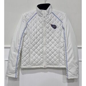 *FLAW* NFL Team Apparel Tennessee Titans Quilted Jacket White Womens Small